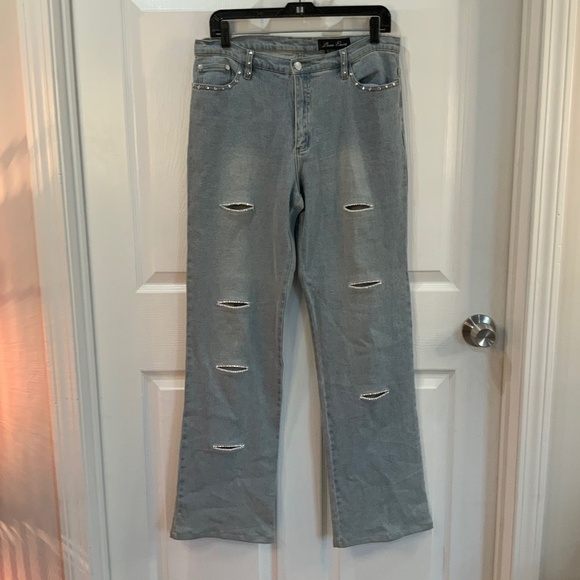 LANA ERICA RHINESTONE CUT OUT JEANS SIZE 10 - Picture 13 of 13